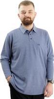 Modexl Büyük Beden Erkek Sweatshirt Polo Yaka Uzun Kol Waffle 23449 İndigo