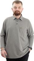 Modexl Büyük Beden Erkek Sweatshirt Polo Yaka Uzun Kol Waffle 23449 Haki