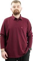 Modexl Büyük Beden Erkek Sweatshirt Polo Yaka Uzun Kol Waffle 23449 Bordo