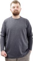 Modexl Büyük Beden Erkek Sweatshirt Bisiklet Yaka Uzun Kol Waffle 23460 Antrasit