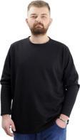 Modexl Büyük Beden Erkek Sweatshirt Bisiklet Yaka Uzun Kol Waffle 23460 Siyah