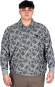 Modexl Büyük Beden Erkek Polo Yaka Sweatshirt Baskılı Selanik U24440 Gri Melanj