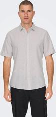 Only & Sons Erkek Onscaıden Slim Fit Kısa Kollu Keten Gömlek 22009885 Lila
