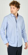 De Leone Erkek Slim Fit Uzun Kollu %100 Pamuk Gömlek 2008 Açık Mavi