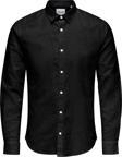 Only & Sons Erkek Onscaiden Slim Fit Keten Gömlek 22012321 Siyah