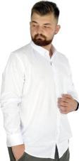 Modexl Büyük Beden Erkek Keten Cepli Gömlek 20386 Beyaz