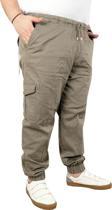 Modexl Büyük Beden Erkek Keten Kargo Jogger Valencia 21911 Bej