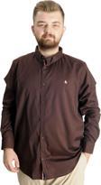 Modexl Büyük Beden Erkek Gömlek U.Kol Tom Oxford 23303 Kahverengi