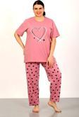 Nisanca %100 Pamuk  Büyük Beden Kısa Kol Kadın Pijama Takımı
