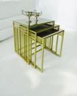 Mobievim Milano Gold Metal Ayaklı Bronz Aynalı Zigon Sehpa 40x55 cm