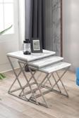 Mobievim Venedik Krom Metal Ayaklı Mermer Desenli Mdf'Li Zigon Sehpa