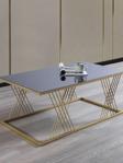 Mobievim Vienna Gold Metal Ayaklı Füme Aynalı Orta Sehpa 110x60 cm