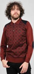 Pelikan Erkek Desenli Dirsek Detaylı Polo Yaka Kazak 1577429 Bordo