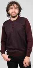Woolman Erkek Desenli Polo Yaka Yün Kazak 1572001 Bordo