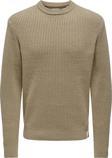 Only & Sons Erkek Onsfergal Bisiklet Yaka Uzun Kollu Örme Kazak 22030208 Camel