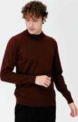 Desen Triko Erkek Basic Yarım Balıkçı İnce Triko Kazak 02421604 Bordo