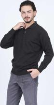 Woolen World Erkek Desenli Polo Yaka Triko Yün Kazak 5597141 Antrasit