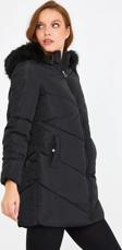 Only Kadın Onlmynte Kapüşonu Kürklü Uzun Puffer Mont 15238323 Siyah