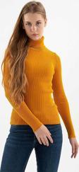 Fashion Friends Kadın Fitilli Balıkçı Yaka Kazak 23K0288K1 Hardal