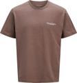 Jack&Jones Erkek Jorboston Relaxed Fit Bisiklet Yaka Baskı Detaylı %100 Pamuk T-Shirt 12272968 Kahverengi