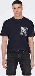 Only & Sons Erkek Onsperry Bisiklet Yaka %100 Pamuk T-Shirt 22025286 Koyu Lacivert