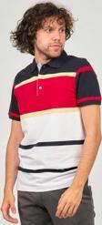 Desen Triko Erkek Polo Yaka Blok Desenli T-Shirt 0249821 Lacivert