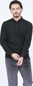 Raymons Erkek Desenli Polo Yaka Triko Sweat 6782251 Siyah