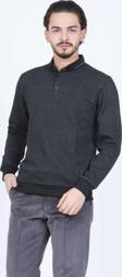 Raymons Erkek Desenli Polo Yaka Triko Sweat 6782254 Siyah