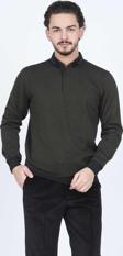 Raymons Erkek Desenli Polo Yaka Triko Sweat 6782254 Haki