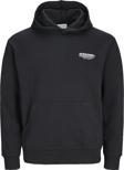 Jack&Jones Erkek Jjolıve Kanguru Cepli Kapüşonlu Sweatshirt 12256833 Siyah