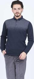 Raymons Erkek Desenli Polo Yaka Triko Sweat 6782258 Lacivert