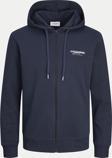 Jack&Jones Erkek Jjalvıs Fermuar Kapamalı Kapüşonlu Sweatshirt 12256847 Lacivert