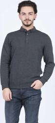 Raymons Erkek Desenli Polo Yaka Triko Sweat 6782258 Siyah