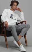 Lufian Erkek Donovan Sweatshirt 627112030078 Kırık Beyaz