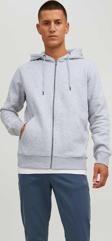 Jack&Jones Erkek Jjestar Çift Cepli Fermuar Kapamalı Kapüşonlu Sweatshirt 12210830 Açık Gri