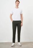 Morven Erkek Yazlık Pileli Slim Fit Chino Pantolon 24YS003006 Haki