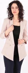 Ayhan Kadın Gold Düğme Detay Blazer Ceket 0599 Bej