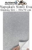 Yapışkanlı Simli Eva 50x70 cm 1 Adet Simli Yapışkanlı Eva Süngeri Okul Kreş Anasınıfı Elişi Etkinlikleri Hobi