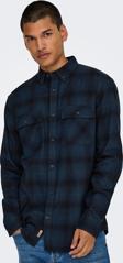 Only & Sons Erkek Onsmatt Uzun Kollu Regular Fit %100 Pamuk Gömlek 22030127 Lacivert