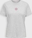 Only Kadın Onlfoodıe Baskı ve Yazı Detaylı Kısa Kol %100 Pamuk T-Shirt 15316728 Gri