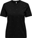 Only Kadın Onlglobe Taş Detaylı Sıfır Yaka %100 Pamuk T-Shirt 15342984 Siyah