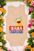 Mama Canavarı Baskılı Pamuk Atlet Zıbın
