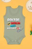 Doktor Değilim Ama Hastam Çok Baskılı Pamuk Atlet Zıbın