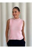 Laluvia Pembe Seraphine Yakası Taşlı Süveter - 4359