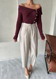 Laluvia Taş Baggy Kumaş Pantolon-3529