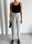 Laluvia Gri Baggy Kumaş Pantolon-3529