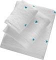 3 Parça Kalp Nakışlı Banyo Havlusu Takımı %100 Pamuklu Lovely Set