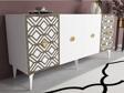 DemonteHome Ali̇zadh Konsol 4 Kapakli Lazer Kesi̇mli̇ Beyaz (Cevi̇z Desen)