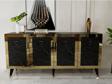 DemonteHome Baredh Lazer Desenli̇ Konsol Royalmermer Altin