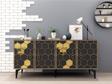 DemonteHome Petekdh Konsol 4 Kapakli Antrasi̇t-Altin (Cevi̇z Desen)